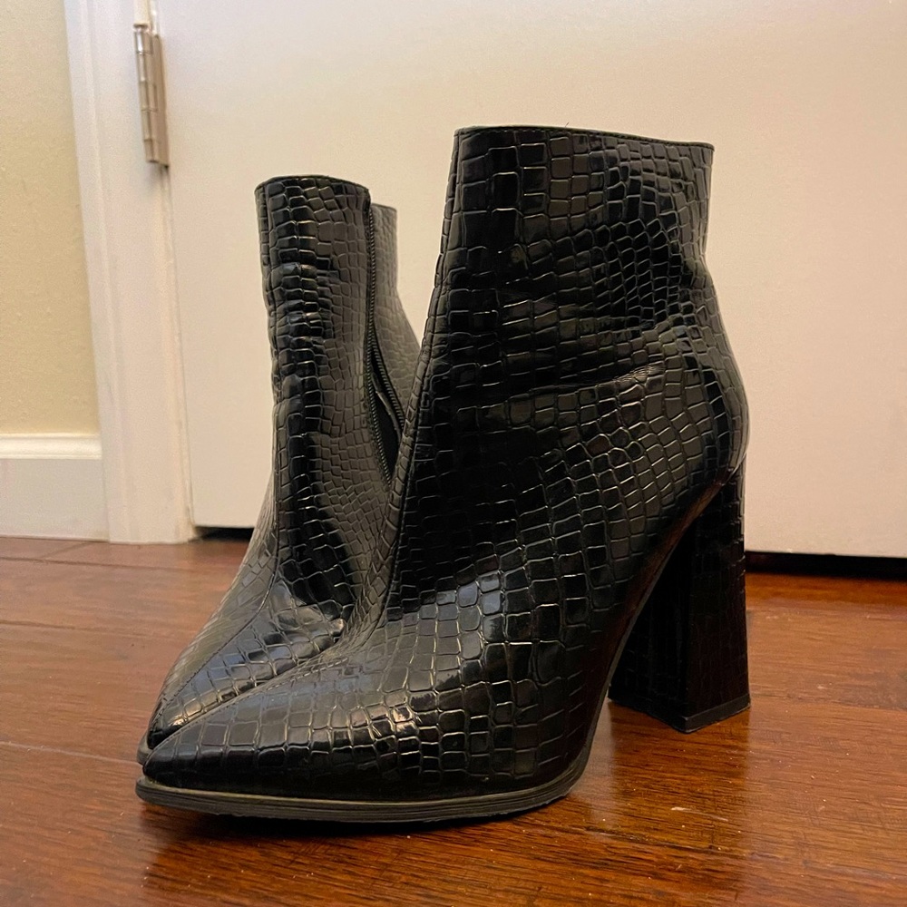 Faux Snake Booties